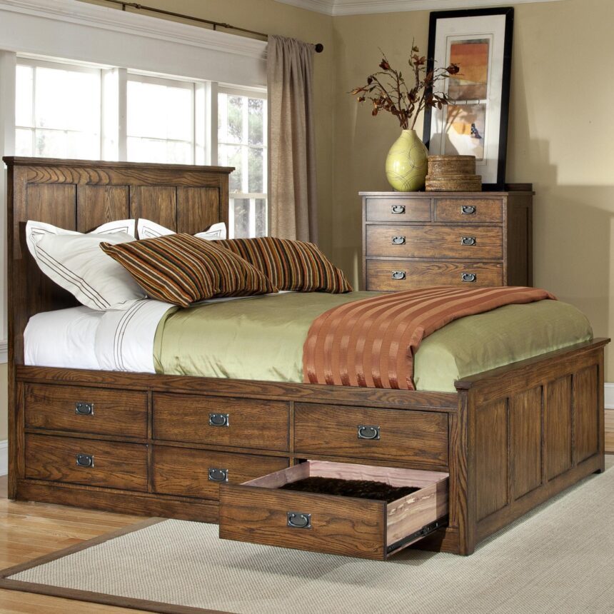 queen bed with storage