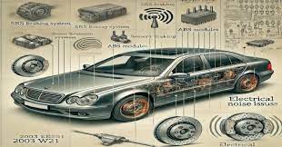 What Causes 2003v e500 w211 srs braking system making constant electrical noise?